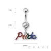 PRIDE RAINBOW CZ STONE 316L SURGICAL STEEL NAVEL BELLY RING